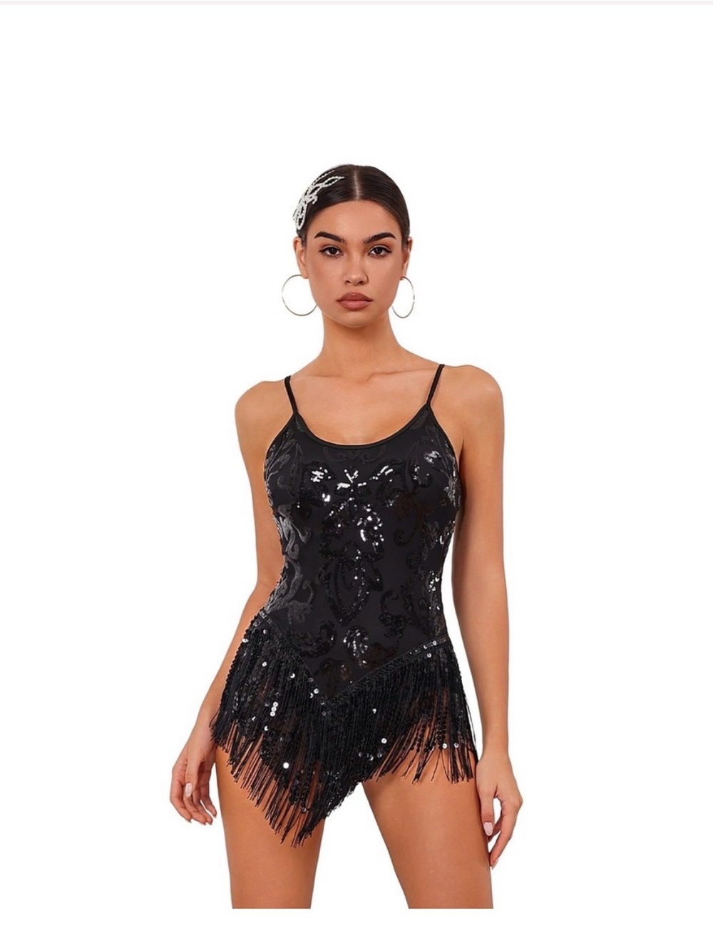 Black Sequin Fringe Costume